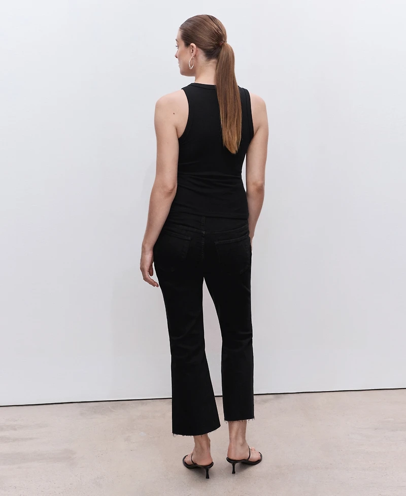 Mango Women's Maternity Flared Cropped Jeans
