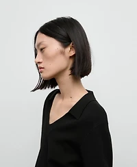 Mango Women's Fine-Knit V-Neck Sweater