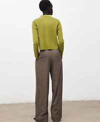 Mango Women's Polo-Neck Ribbed Sweater