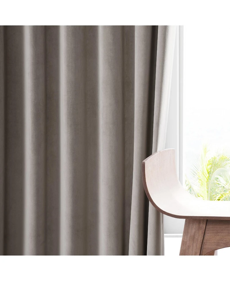 Half Price Drapes Library Taupe Signature Plush Velvet Hotel Blackout Curtain