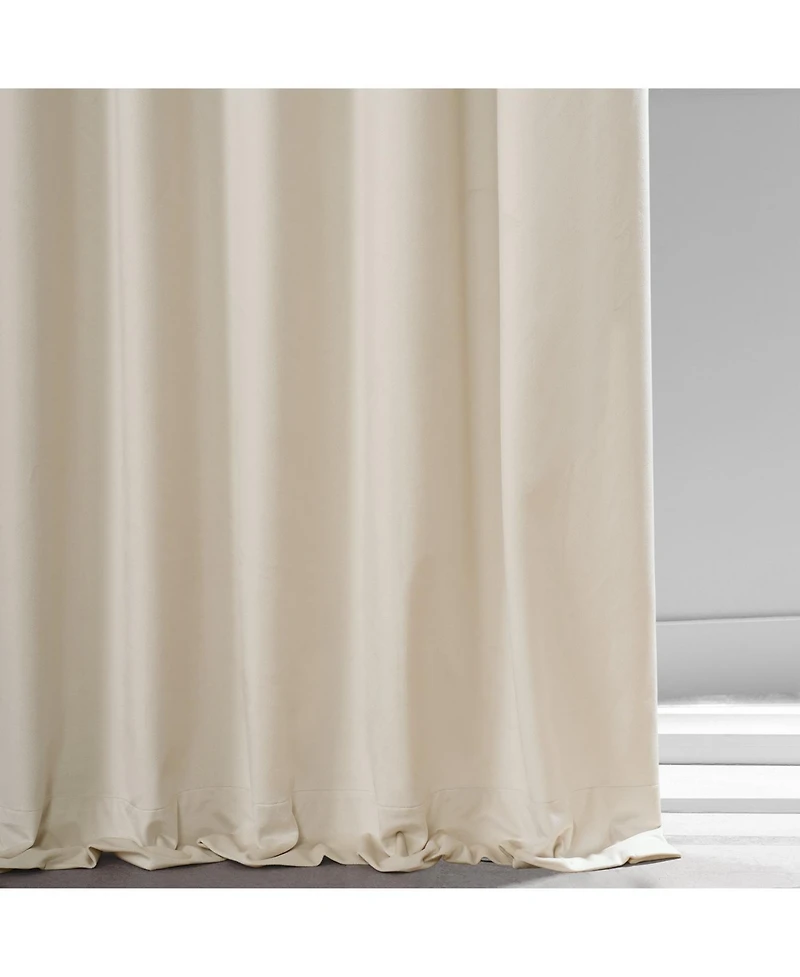 Half Price Drapes Diva Cream Signature Plush Velvet Hotel Blackout Curtain