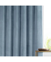 Half Price Drapes Copenhagen Blue Signature Plush Velvet Hotel Blackout Curtain