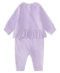 adidas Baby Girls Long-Sleeve Ruffle Waist Coverall