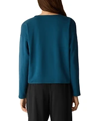 Eileen Fisher Women's Round Neck Cropped Box Top