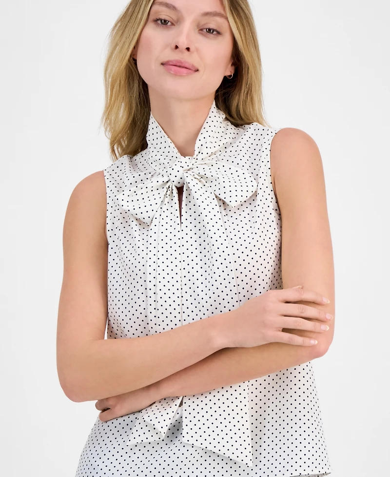 Anne Klein Women's Sleeveless Bow-Tie Blouse