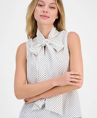 Anne Klein Women's Sleeveless Bow-Tie Blouse