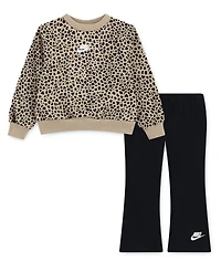 Nike Toddlers & Little Girls 4T-6X 2-Piece Kick Flare Printed Top and Leggings Set