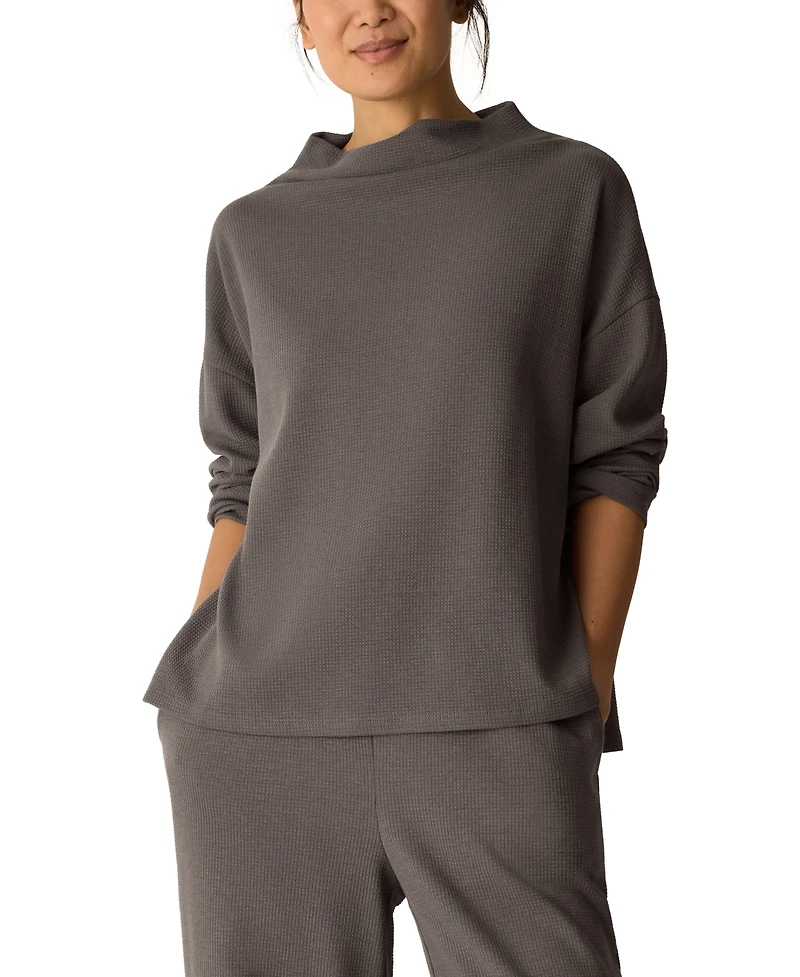 Eileen Fisher Women's Funnel Neck Long-Sleeve Box Top