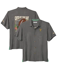 Tommy Bahama Men's Gray Tennessee Volunteers Catch of the Day Camp IslandZone Button-Up Shirt