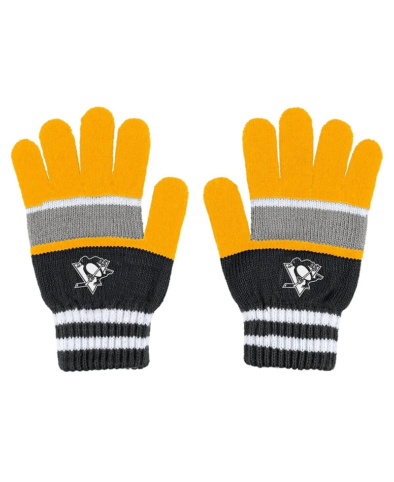 Wear by Erin Andrews Women's Pittsburgh Penguins Stripe Glove Scarf Set