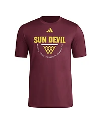 Adidas Men's Maroon Arizona State Sun Devils Basketball Practice Net Arch Pregame T-Shirt