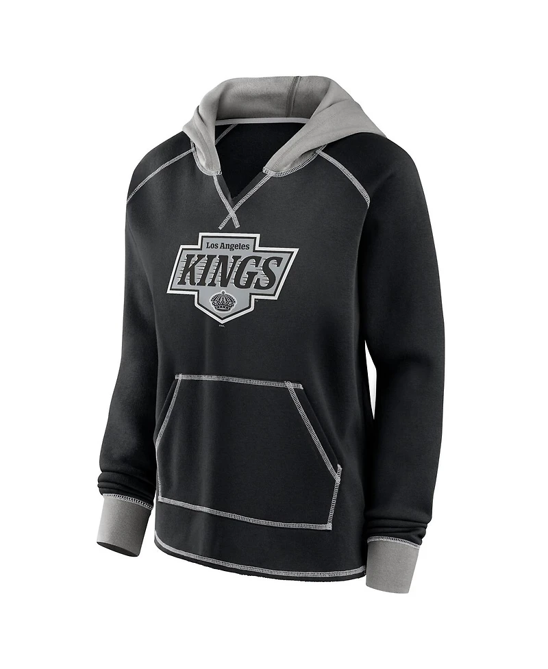 Logo Athletic Women's Black Los Angeles Kings Hit It French Terry Full-Zip Hoodie