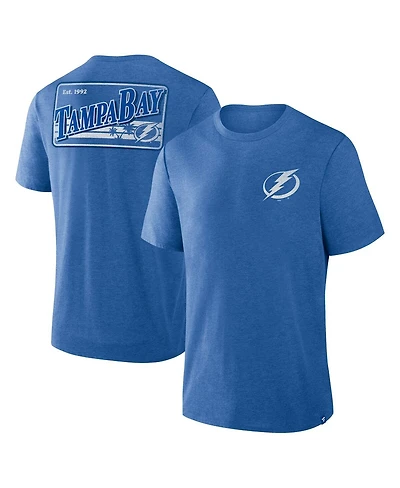 Fanatics Men's Heather Blue Tampa Bay Lightning Fan Lanes Tri-Blend T-Shirt