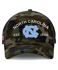 Jordan Men's Camo North Carolina Tar Heels 2025 Military Appreciation Rise Adjustable Trucker Hat