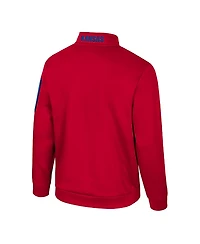 Colosseum Men's Red Kansas Jayhawks Mainframe Quarter-Zip Fleece Jacket