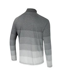 Colosseum Men's Gray Miami Hurricanes Ai Striped Mesh Quarter-Zip Raglan Windshirt Jacket