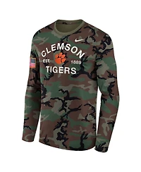 Nike Men's Camo Clemson Tigers 2025 Military Appreciation Legend Dri-fit Long Sleeve T-Shirt