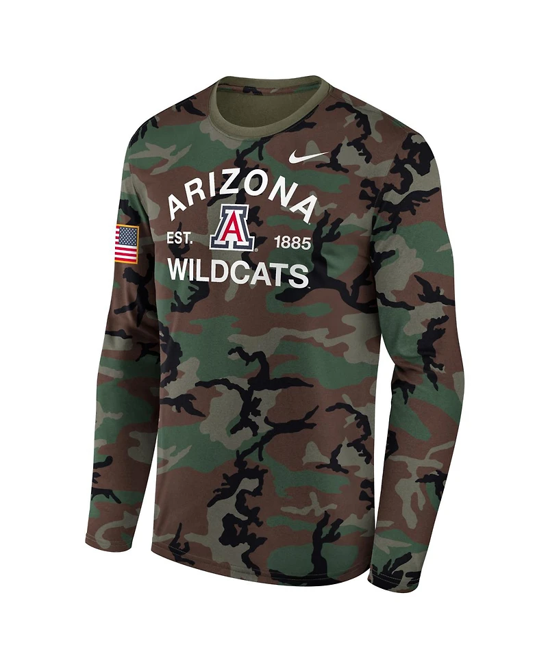 Nike Men's Camo Arizona Wildcats 2025 Military Appreciation Legend Dri-fit Long Sleeve T-Shirt