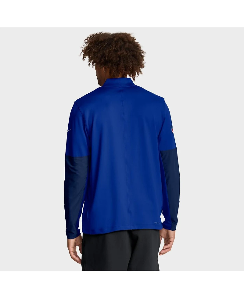 Nike Men's Royal Buffalo Bills Sideline Dri-fit Half-Zip Pullover Hoodie