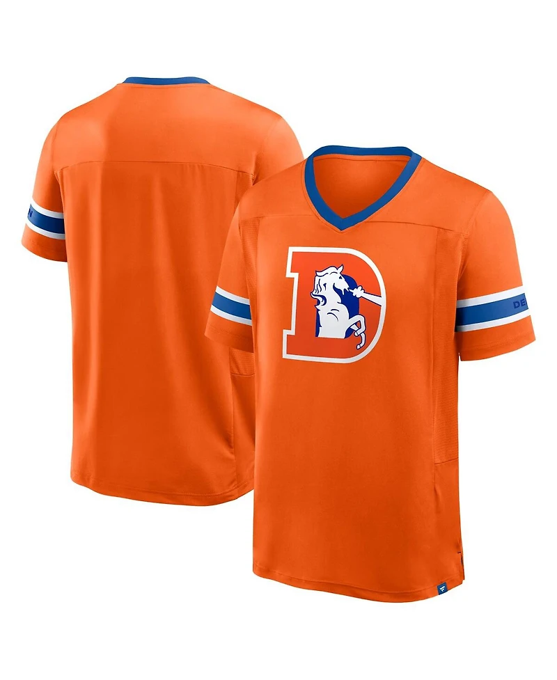 Fanatics Men's Orange Denver Broncos Hometown Premium Hashmark V-Neck T-Shirt