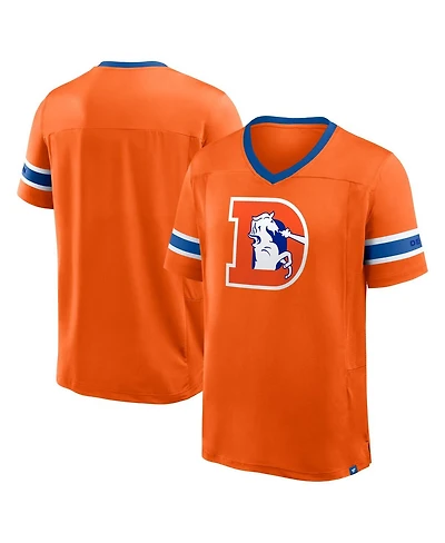 Fanatics Men's Orange Denver Broncos Hometown Premium Hashmark V-Neck T-Shirt