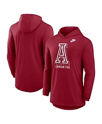Nike Men's Crimson Alabama Tide Legacy Tri-Blend Dri-fit Long Sleeve Hoodie T-Shirt
