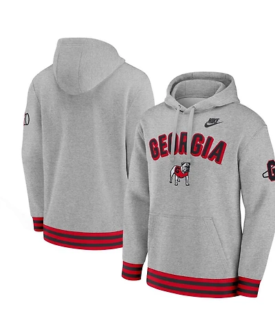 Nike Men's Heather Gray Georgia Bulldogs Legacy Retro Pullover Hoodie