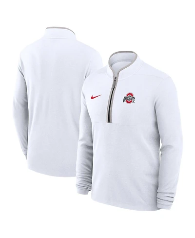 Nike Men's White Ohio State Buckeyes Courtside Victory Dri-fit Half-Zip Pullover Sweatshirt