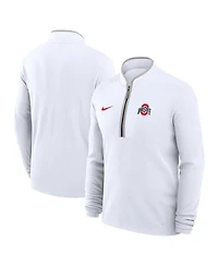 Nike Men's White Ohio State Buckeyes Courtside Victory Dri-fit Half-Zip Pullover Sweatshirt