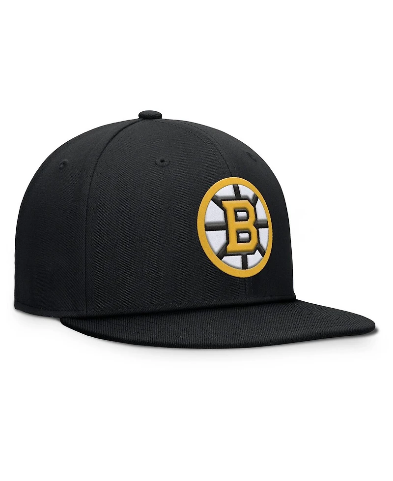 Fanatics Men's Black Boston Bruins Primary Logo Snapback Hat