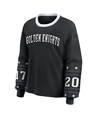 Wear by Erin Andrews Women's Black Vegas Golden Knights Long-Sleeve Sport T-Shirt
