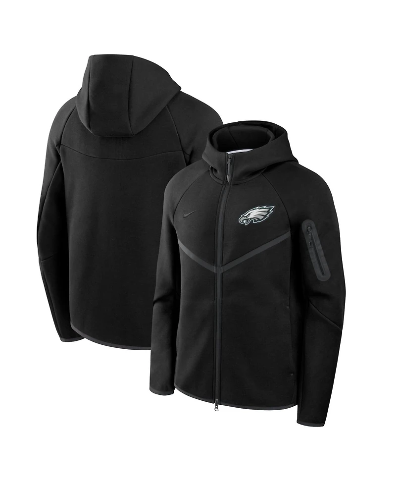 Nike Men's Black Philadelphia Eagles Tech Fleece Full-Zip Windrunner Hoodie