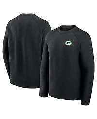 Nike Men's Black Green Bay Packers Tech Fleece Raglan Sweatshirt