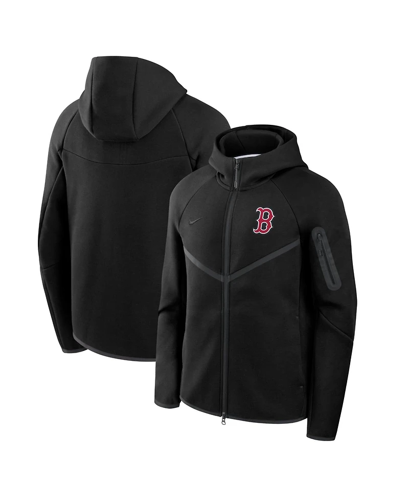 Nike Men's Black Boston Red Sox Tech Fleece Windrunner Full-Zip Hoodie Jacket