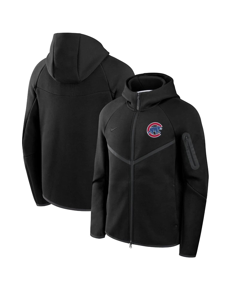 Nike Men's Black Chicago Cubs Tech Fleece Windrunner Full-Zip Hoodie Jacket