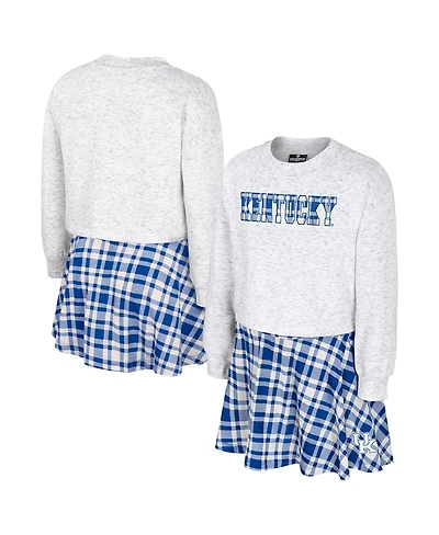 Colosseum Big Girls 2-Piece Gray Kentucky Wildcats Marceline Plaid Skirt and Top Set