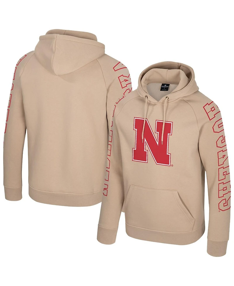 Colosseum Men's Tan Nebraska Huskers Big Break Raglan Hoodie