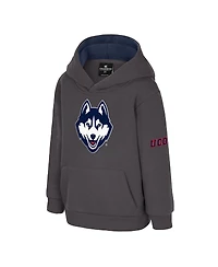 Colosseum Toddler Charcoal UConn Huskies Big Logo Volume Fleece Pullover Hoodie
