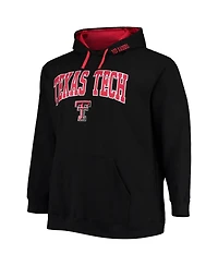 Colosseum Men's Black Texas Tech Red Raiders Big Tall Arch Logo 2.0 Pullover Hoodie