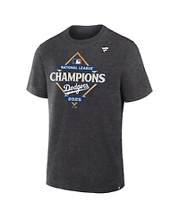 Fanatics Men's Heather Charcoal Los Angeles Dodgers 2025 National League Champions Locker Room T-Shirt