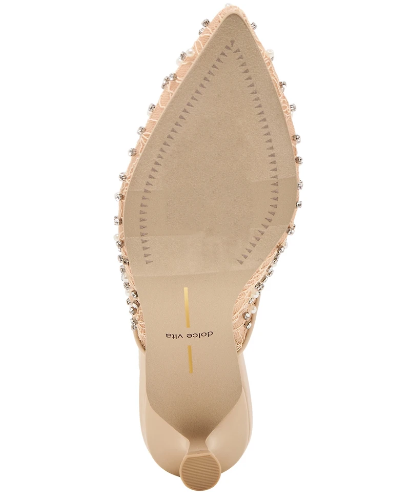 Dolce Vita Women's Cleo Imitation Pearl Pointed Toe Mule Pumps