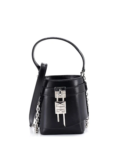 Pre-Owned Givenchy Micro Gv Shark Lock Bucket Bag Leather