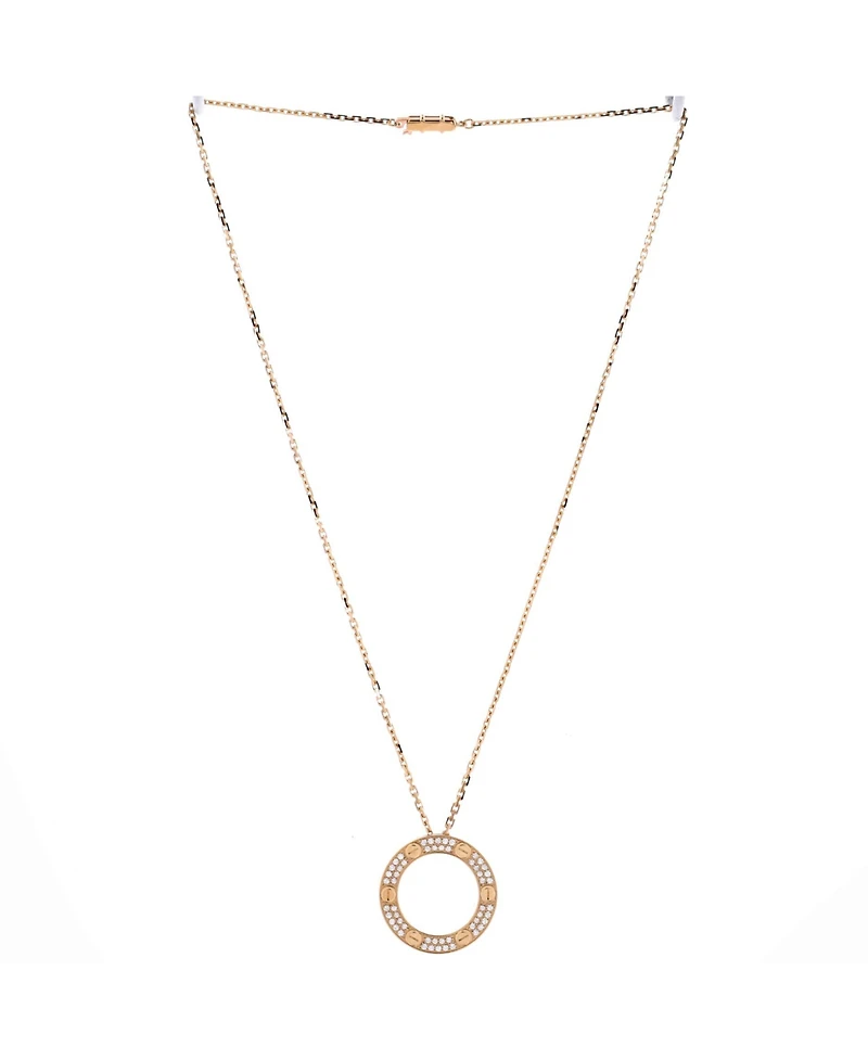 Pre-Owned Cartier Pave Love Pendant Necklace