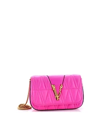Pre-Owned Versace Virtus Clutch on Chain Quilted Leather