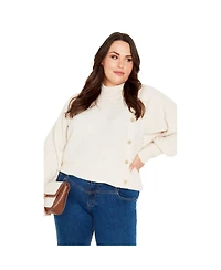 Avenue Women's Beata Asymmetrical Button Knit Sweater