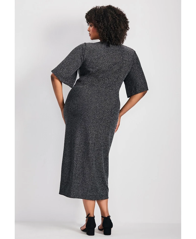 Avenue Women's Nala Metallic Mock Wrap Dress