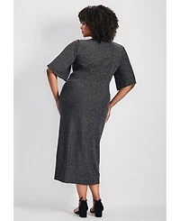 Avenue Women's Nala Metallic Mock Wrap Dress