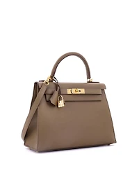 Pre-Owned Hermes Kelly 28 Handbag Brown Madame with Gold Hardware