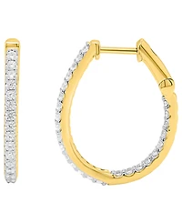 Forever Grown Diamonds Diamond Hoop Earrings (1 ct. t.w.) 14K Gold Plated Sterling Silver White Rhodium