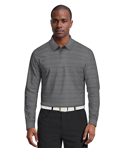 Pga Tour Men's Jaspe Print Long-Sleeve Golf Polo Shirt